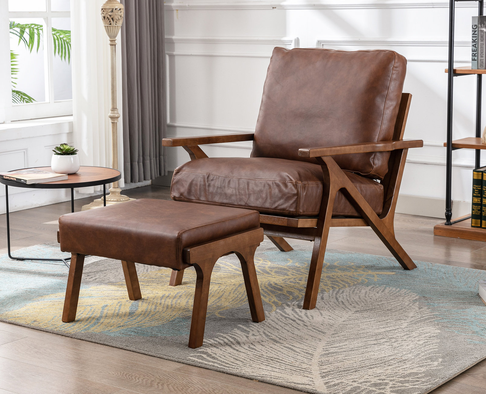 Small faux leather armchair top